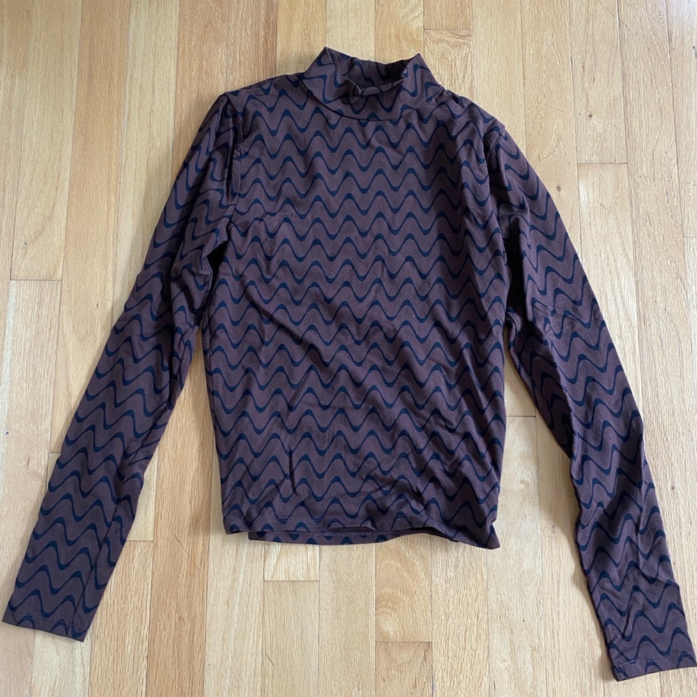 Hollister Brown and Black Long Sleeve Turtle Neck Medium